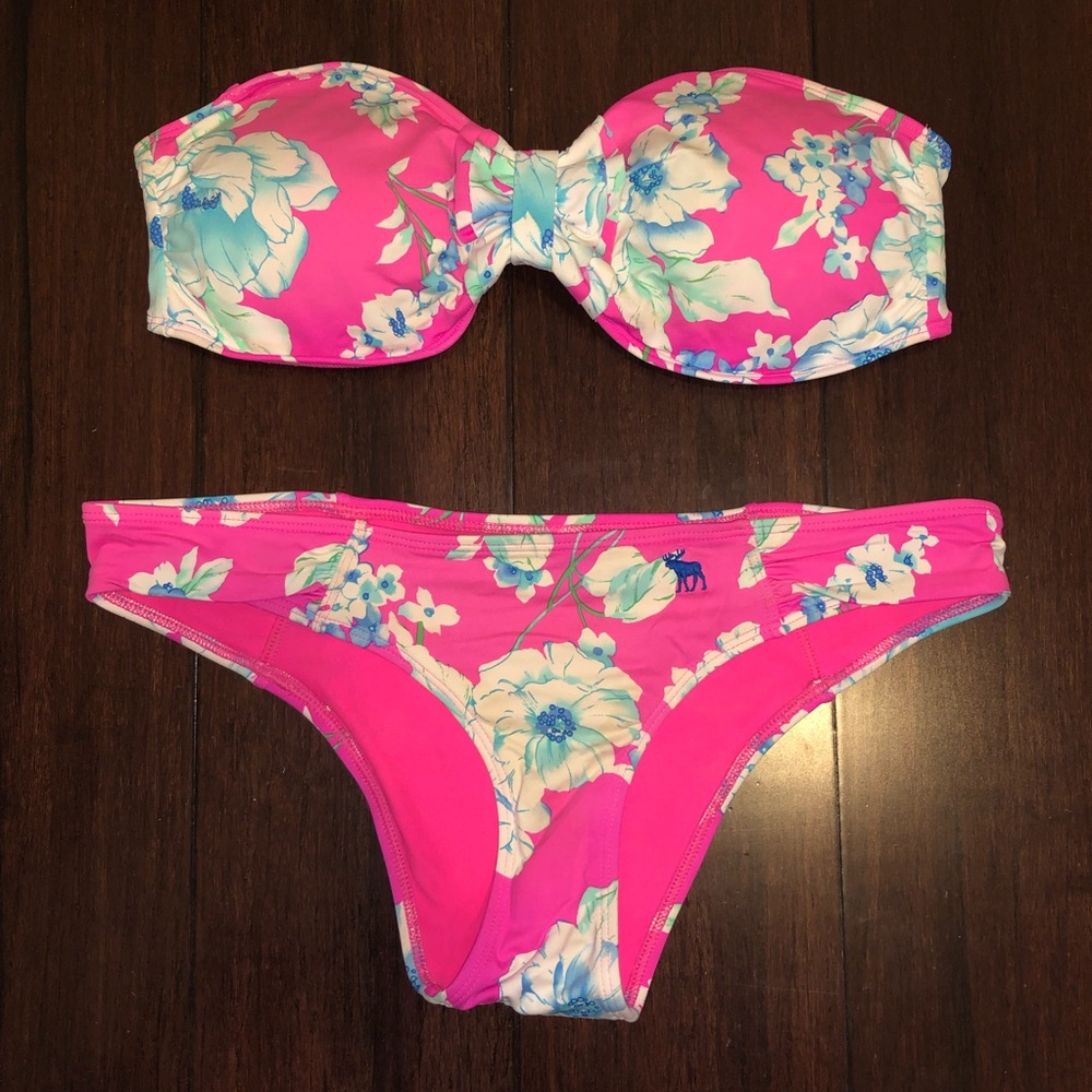 Pink floral bikini